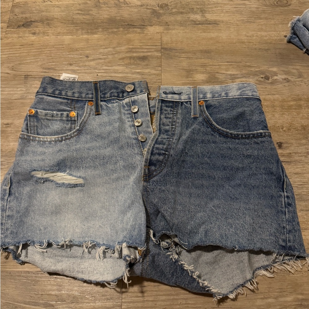 Levi's Two-Tone Denim Cutoff Shorts